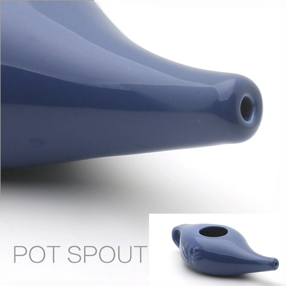 250 ミリリットルセラミックネティポット鼻洗浄システムクリーナー鼻洗浄キット副鼻腔炎アレルギー鼻ヨガデトックスリンス - 画像 (4)