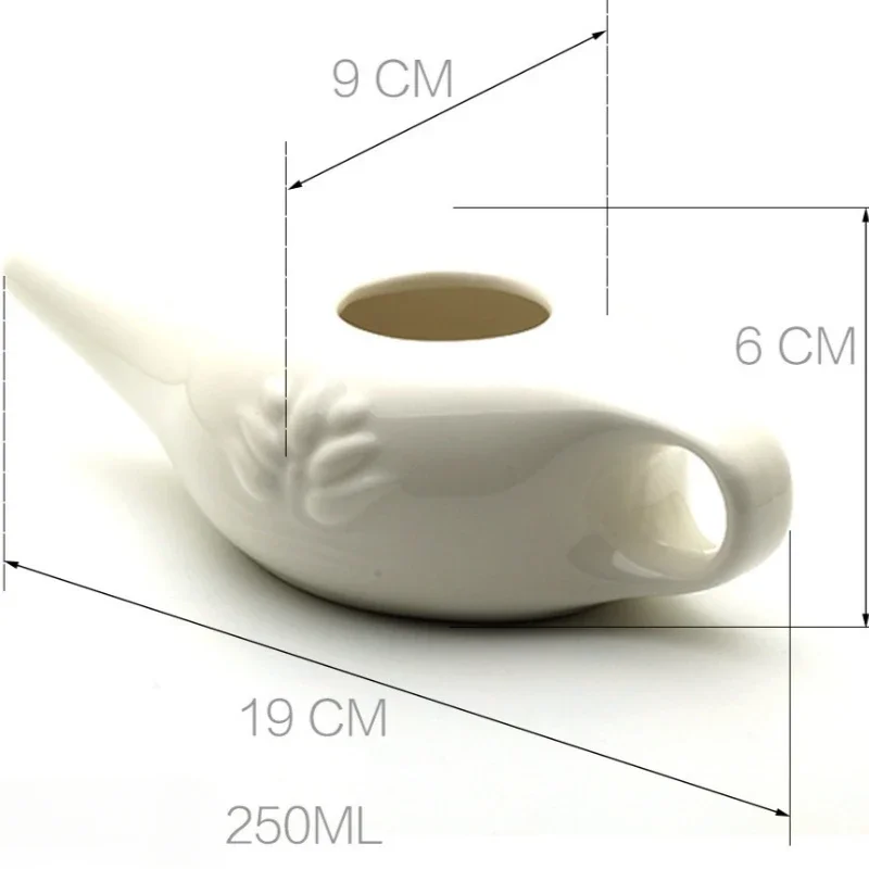 250 ミリリットルセラミックネティポット鼻洗浄システムクリーナー鼻洗浄キット副鼻腔炎アレルギー鼻ヨガデトックスリンス - 画像 (6)