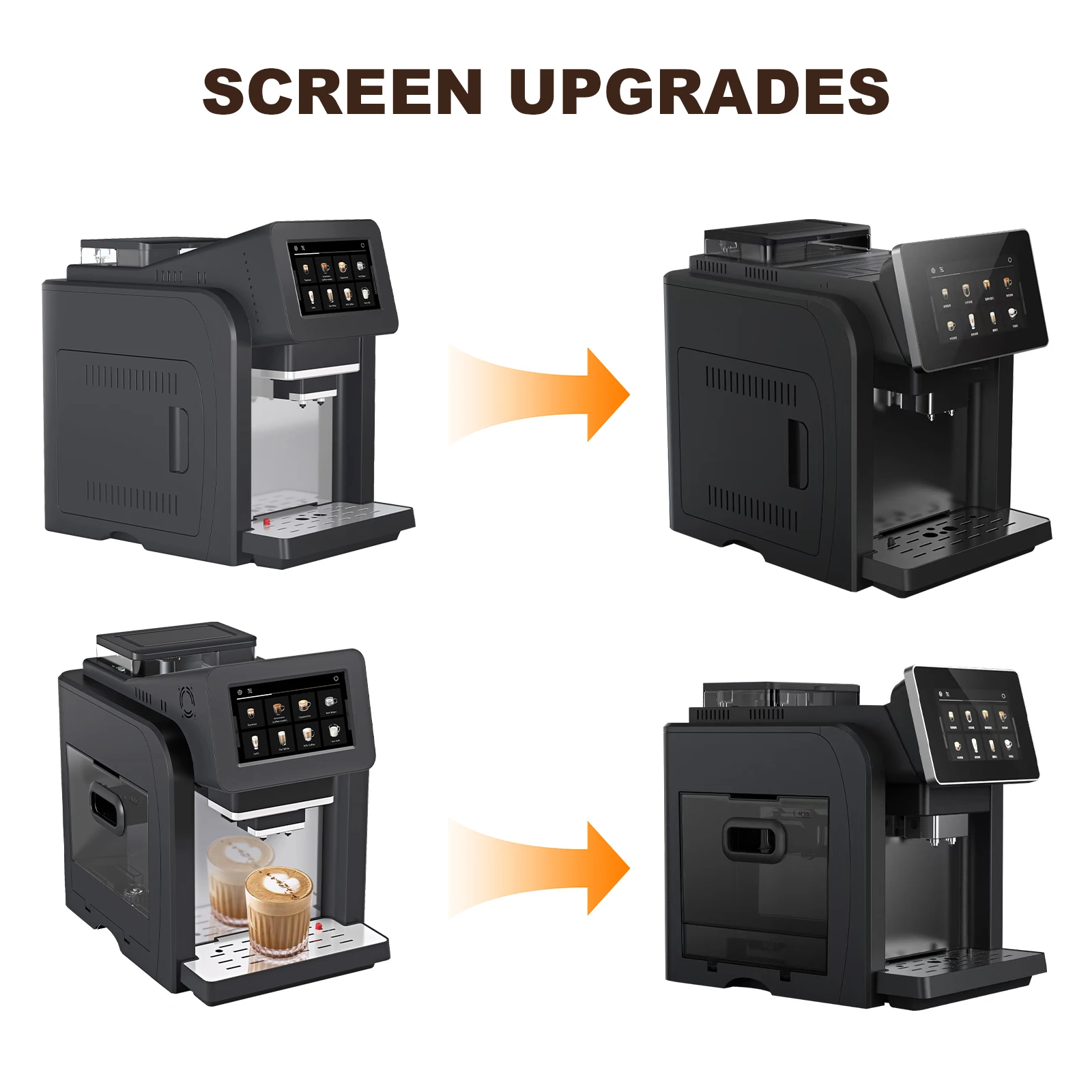 Mcilpoog WS817 -7 インチ colorfAutomatic エスプレッソマシン、ミルク泡立て器付き、家庭およびオフィス用 21 フレーバー - 画像 (6)